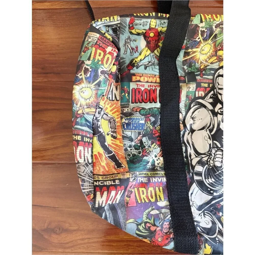 Entertainment Earth Marvel Iron Man Comic Book Print Duffle Bag Overnight Travel
